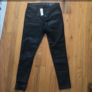 Banana Republic coated skinny black jeans